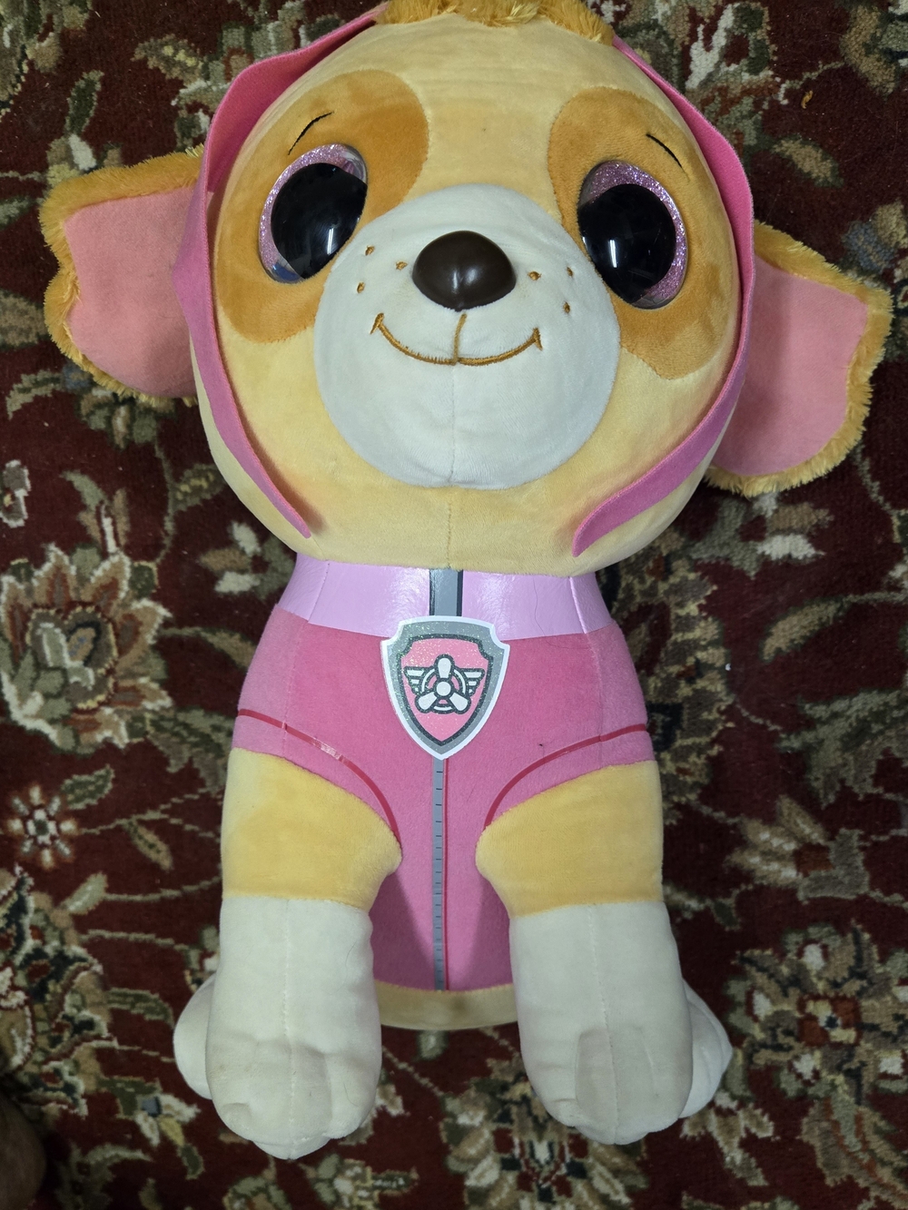 Ty Pink and Cream Squad Pup Plush (Glitter Eyes)